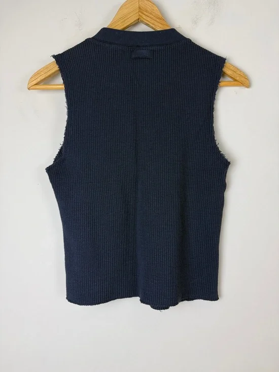 Skims Dark Blue Ribbed Muscle Tee Size Medium - Picture 3 of 7